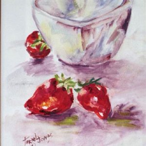 Glass Bowl and Strawberries